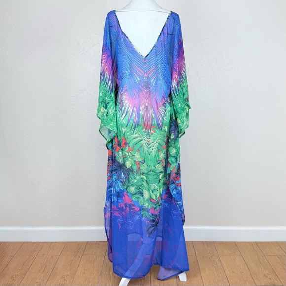 NWT Pierre Cardin Tropical Print Tunic Pareo Swim Cover Up Dress Size S - Picture 5 of 16